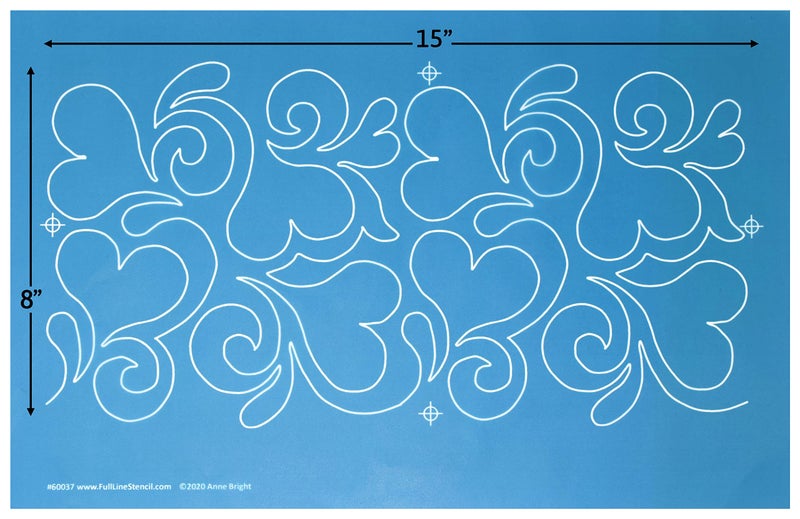 Full Line Stencil Splas of Love - Edge to Edge Nylon Mesh Stencil, Continuous Line Template for Hand Quilting, Free Motion Quilting, Domestic Machine Quilting, Long-Arm Quilting - Image 4